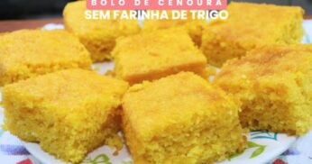 Bolo de Cenoura Fofinho Sem Farinha de Trigo