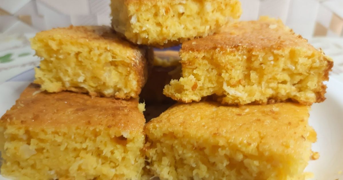 Bolo de Milho de Latinha Fofinho com Coco Ralado feito no Liquidificador