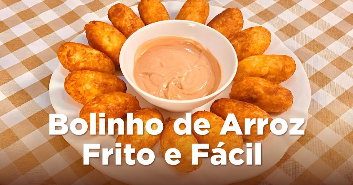 Bolinho de Arroz Frito Crocante e Recheado