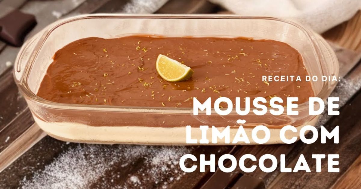 Mousse de Limão com Cobertura de Chocolate