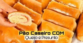 Pão Caseiro Recheado com Queijo e Presunto