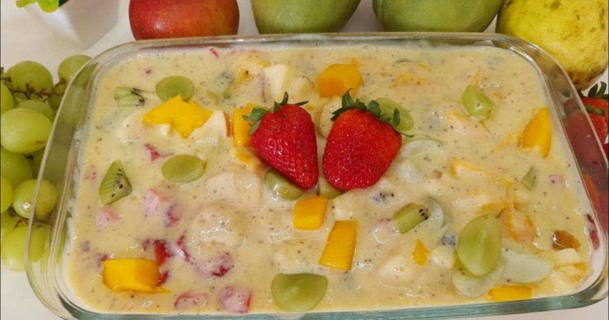 Salada de Frutas com Creme de Maracujá Fácil e Refrescante