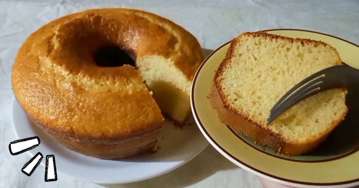 Bolo de Fubá com Queijo Ralado de Liquidificador