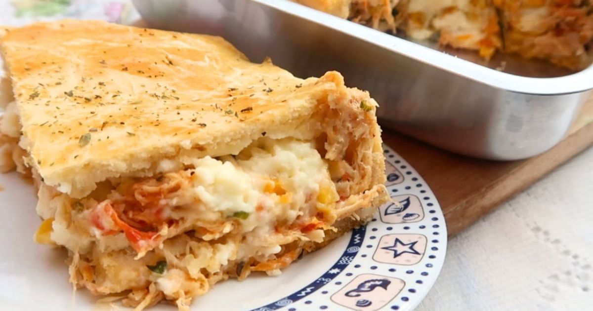 Torta de Frango Cremosa Desmancha na boca Muito fácil de fazer