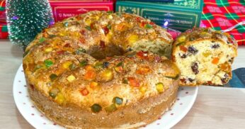 Bolo de Frutas Simples e Fofinho que é Perfeita Para o Natal Melhor que Panetone