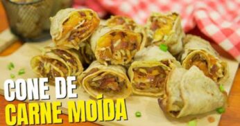 Cone de Carne Moída com Massa de Panqueca que Vai Surpreender Você