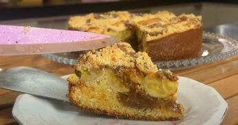 Cuca de Banana com Doce de Leite Sem Liquidificador e Sem Batedeira