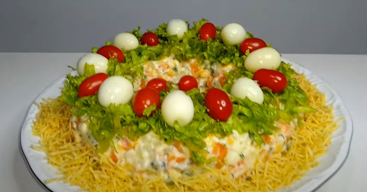 Salada de Maionese Decorada Para Festas de Fim de Ano