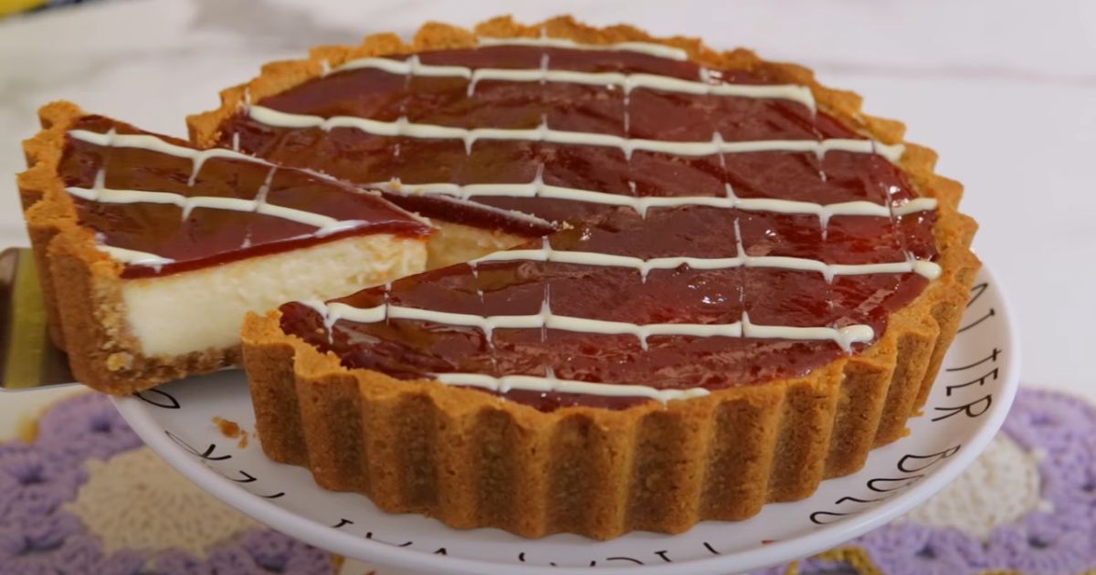 Torta Cheesecake Sabor Romeu e Julieta e não vai gelatina