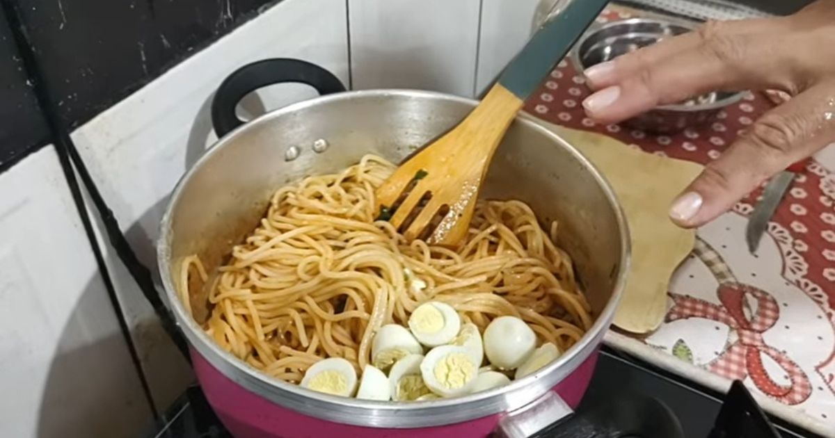 Macarronada com Ovos de Codorna