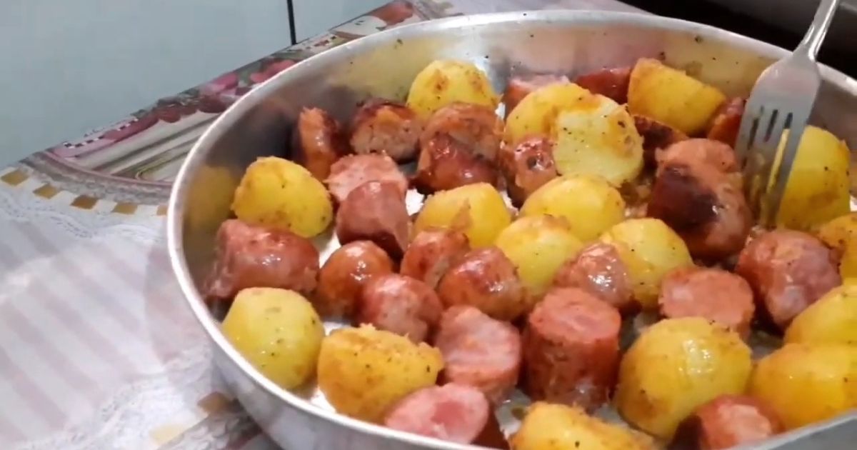 Linguiça com Batatas ao Forno